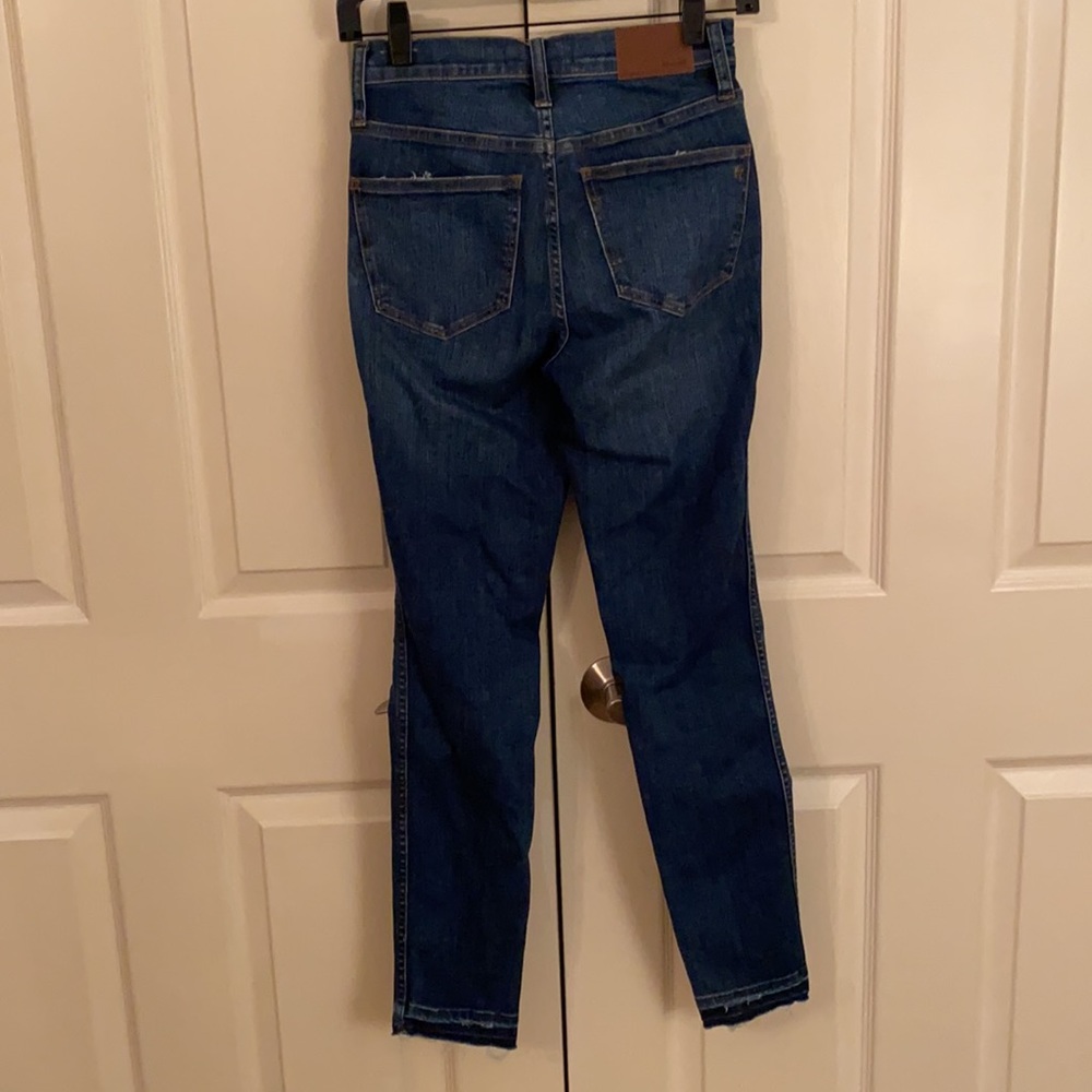 NEW Madewell 10” high rise button fly skinny jeans drop hem distressed size 24 - Picture 8 of 12